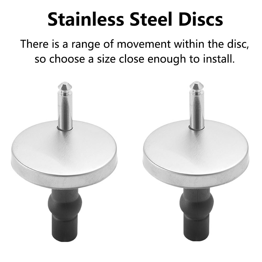 Universal Toilet Seat Fittings, 2Pcs Quick Release Top Hinges Fittings Stainless Steel Toilet Seat Replacement Kit with Expansion Screws and Bolts, 45Mm/1.77In Diameter (Enhanced) image number 2
