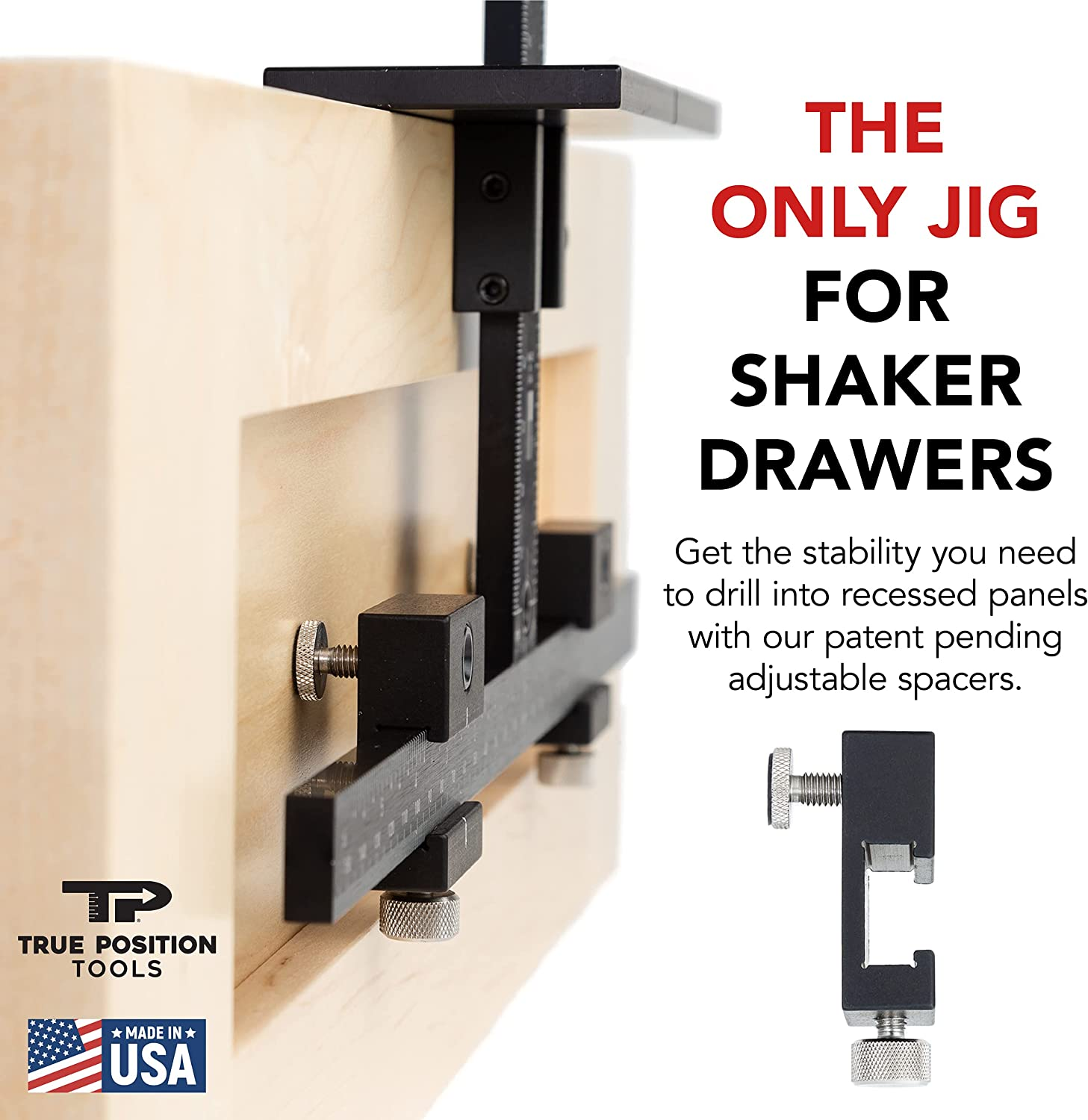 PRO Cabinet Hardware Jig - Install Drawer Front Handles and Knobs Faster - Made in USA - Hand Calibrated by True Position Tools image number 5