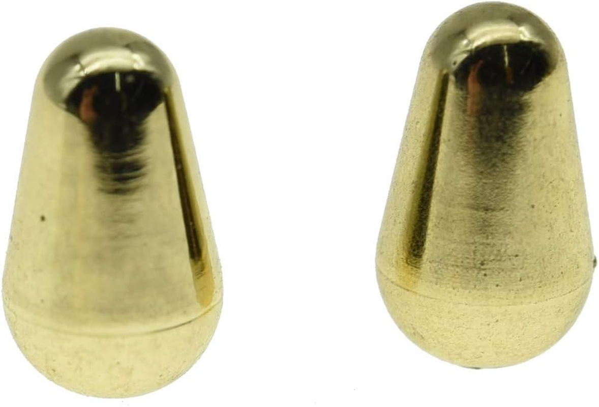 KAISH 2Pcs Guitar 5 Way Pickup Switch Tip Switch Cap Switch Knob for USA Strat/Stratocaster Chrome - Aged White image number 3