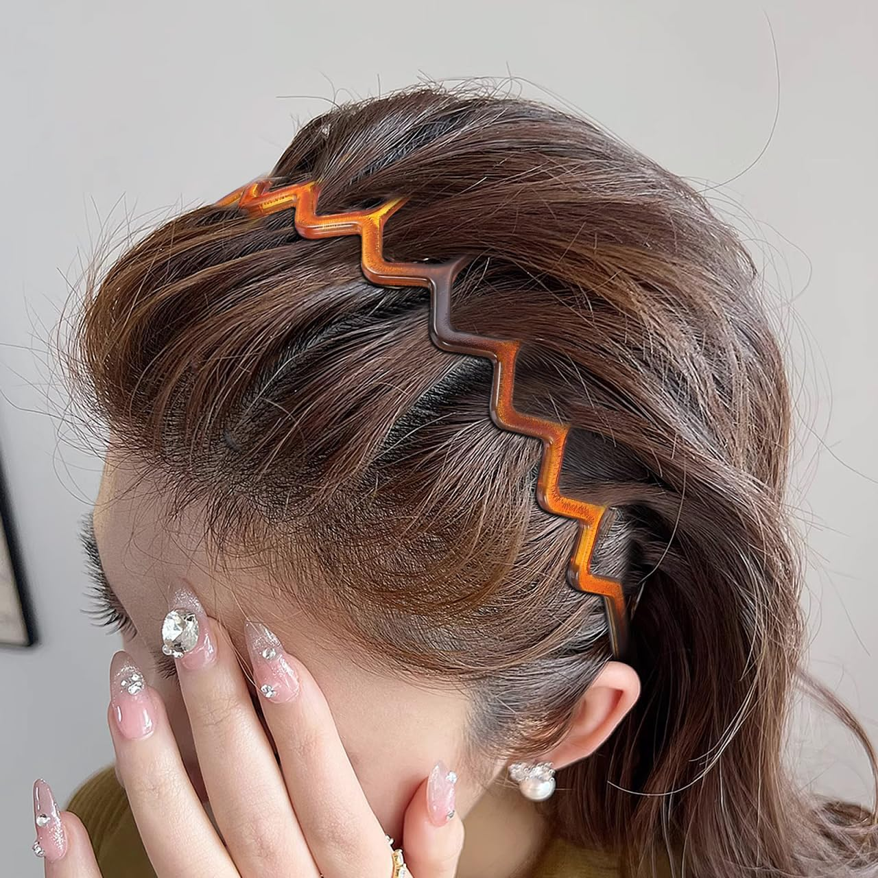 CIYODO Zigzag Headband for Women - Unisex Zigzag Wavy Hair Band - Simple Comb with Teeth - Wavy Hair Hoop Set - 2 Pieces Wavy Headband image number 4