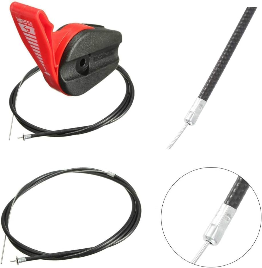 65" Lawn Mower Throttle Cable Universal, with Control Switch Lever Handle Replacement Kit Handle Kit for Garden Lawnmowers Lawn Mower Parts image number 4