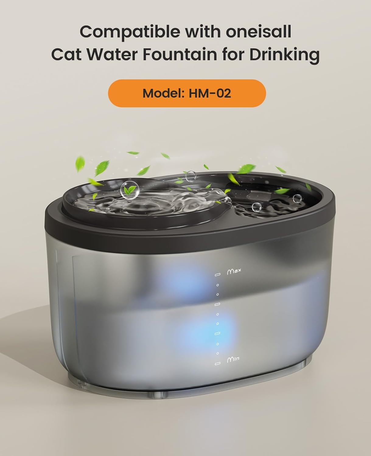 Oneisall 4Pcs Cat Water Fountain Filter for HM-02 2.5L Cat Fountain, Triple Action Water Filter