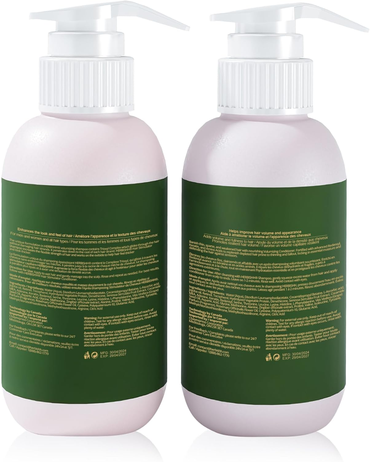 Herbishh anti Hair Loss Ginger Extract Thickening Shampoo & Hair Conditioner for Hair Fall Control & Hair Growth | Suitable for All Type Hair | Sulphates & Parabens Free image number 3