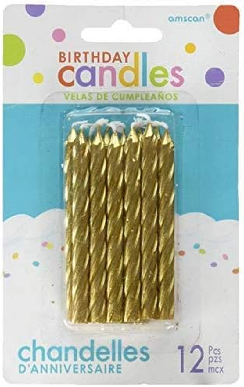 Birthday Candles Large Spiral Glitter Gold image number 2
