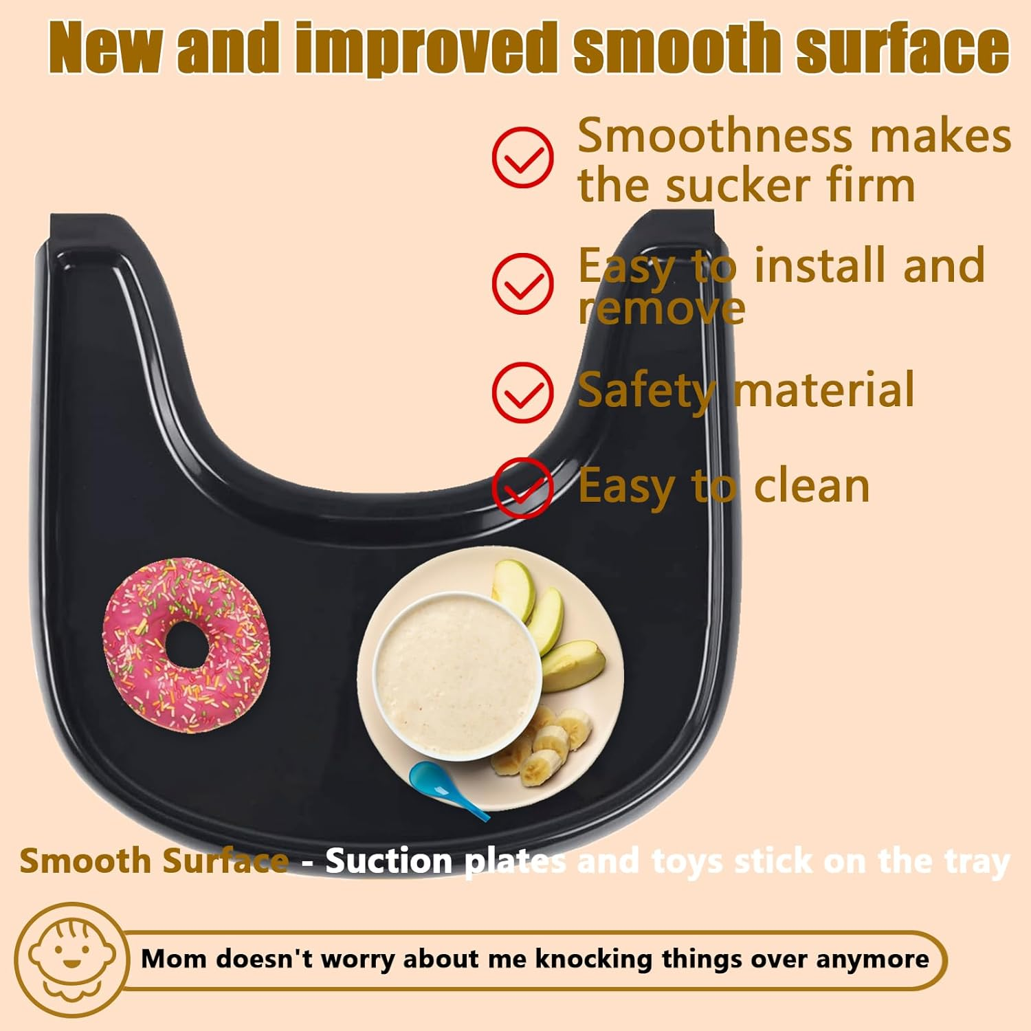 Hxeternal Tray Designed Exclusively for Tripp Trapp Chair (Black) image number 3