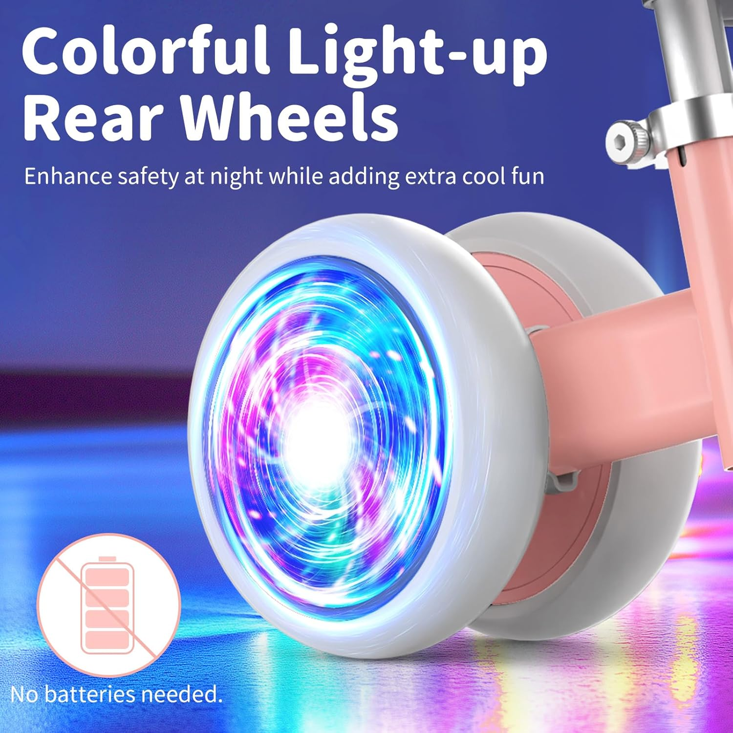 BELEEV B3 Colorful Lighting Balance Bike for 1-3 Year Old Boy Girl, Light-Up Wheels, Adjustable Seat & Handlebar, 135&deg; Safe Limited Steer, Soft Seat, Toddler Baby Bike First Birthday Gift 10-36 Month image number 1