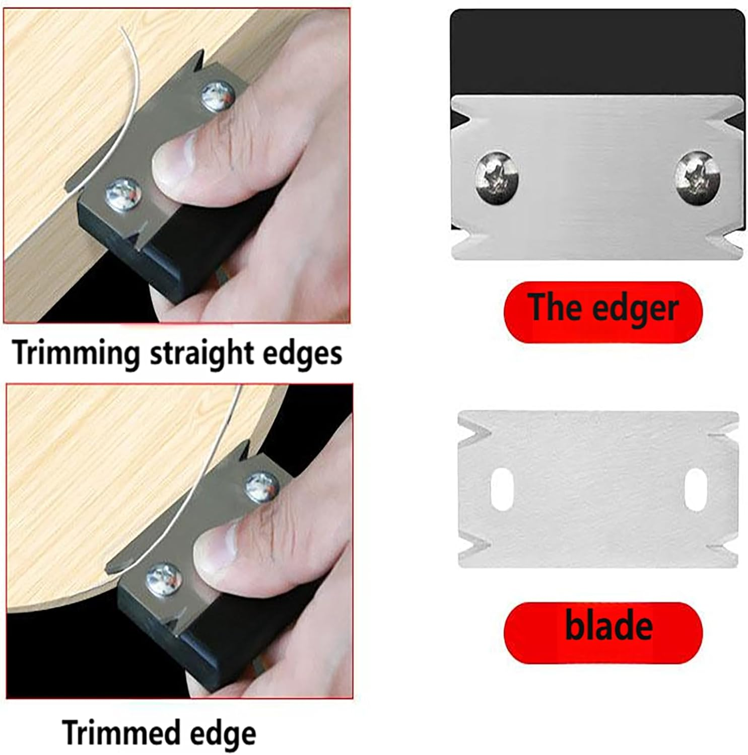 YAKESD Mini Edge Banding Trimmer Tool-Portable Hand Planer Cutter for Woodworking Deburring with 3 Reversible Blade for PVC ABS Melamine - Ideal Veneer Edge Bander for Burrs image number 3