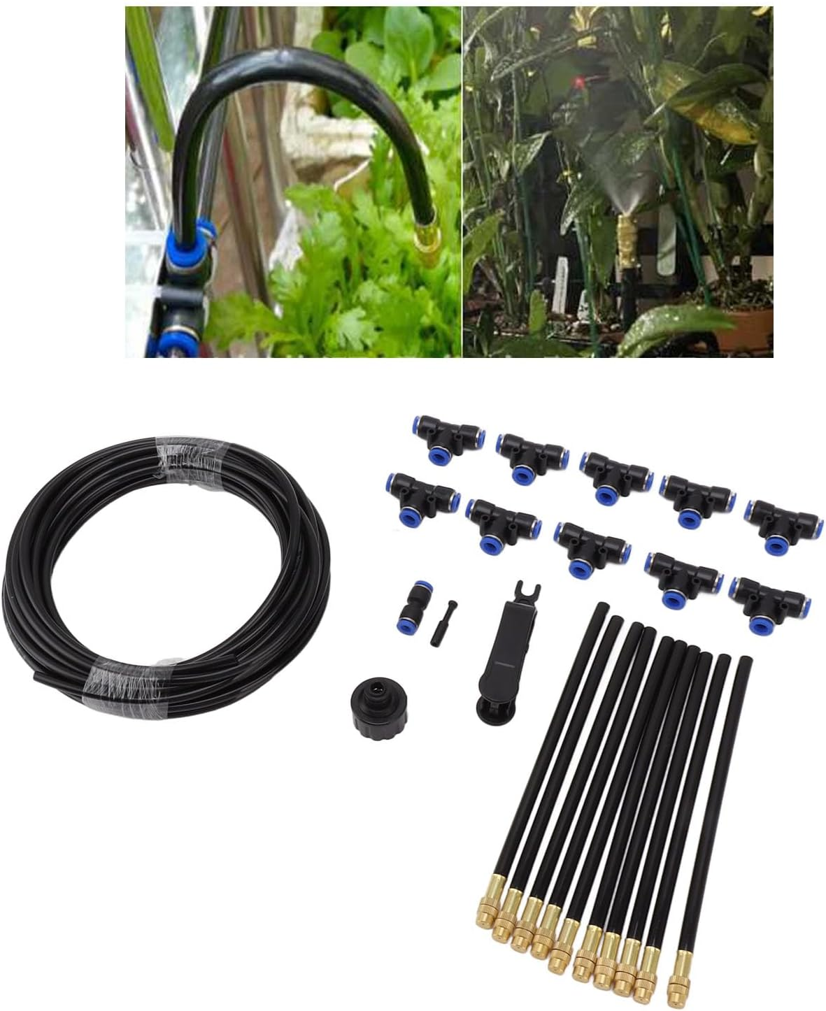 Above Ground Sprinkler System Kit for Large Areas with 360&deg; Adjustable Bendable Nozzle, Lawn Garden Irrigation System Kit with 10M Hose and Full Set of Accessories (EU Standard) image number 1
