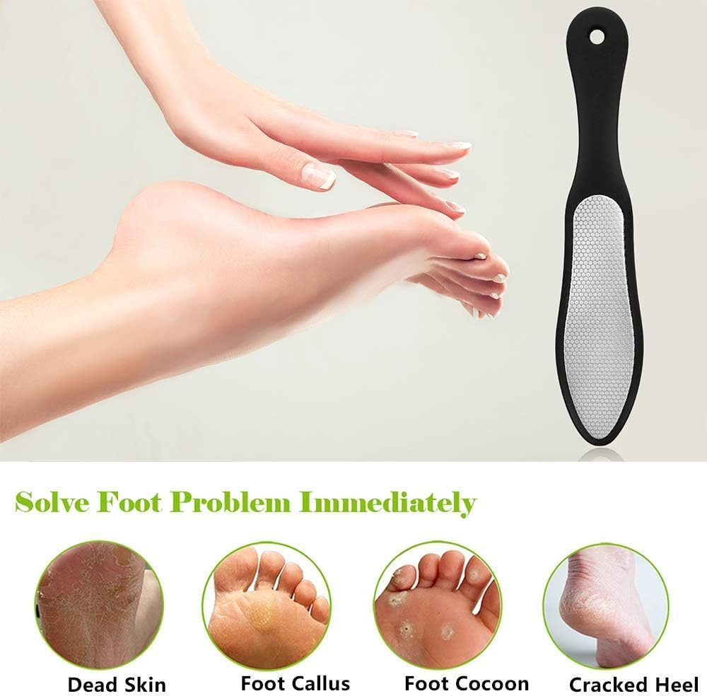 SYGELER Foot File Callus Remover, Double Sided Foot Scraper Callus Remover, Stainless Steel Pedicure File for Heels and Feet(1 PCS) image number 1