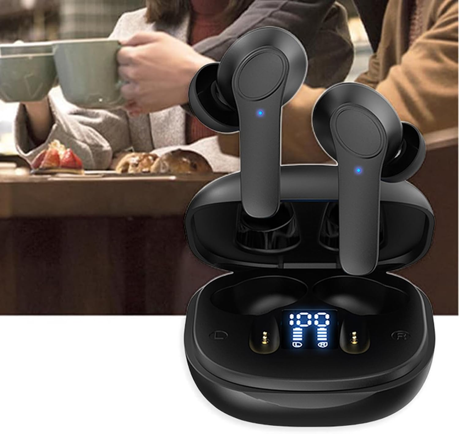 Translating Earbuds - Wireless Translation Earphones with 144 Languages 70 Dialects,Real Time Multicultural Interpreting Earbuds for Travel Conference Meeting Education School Tourism