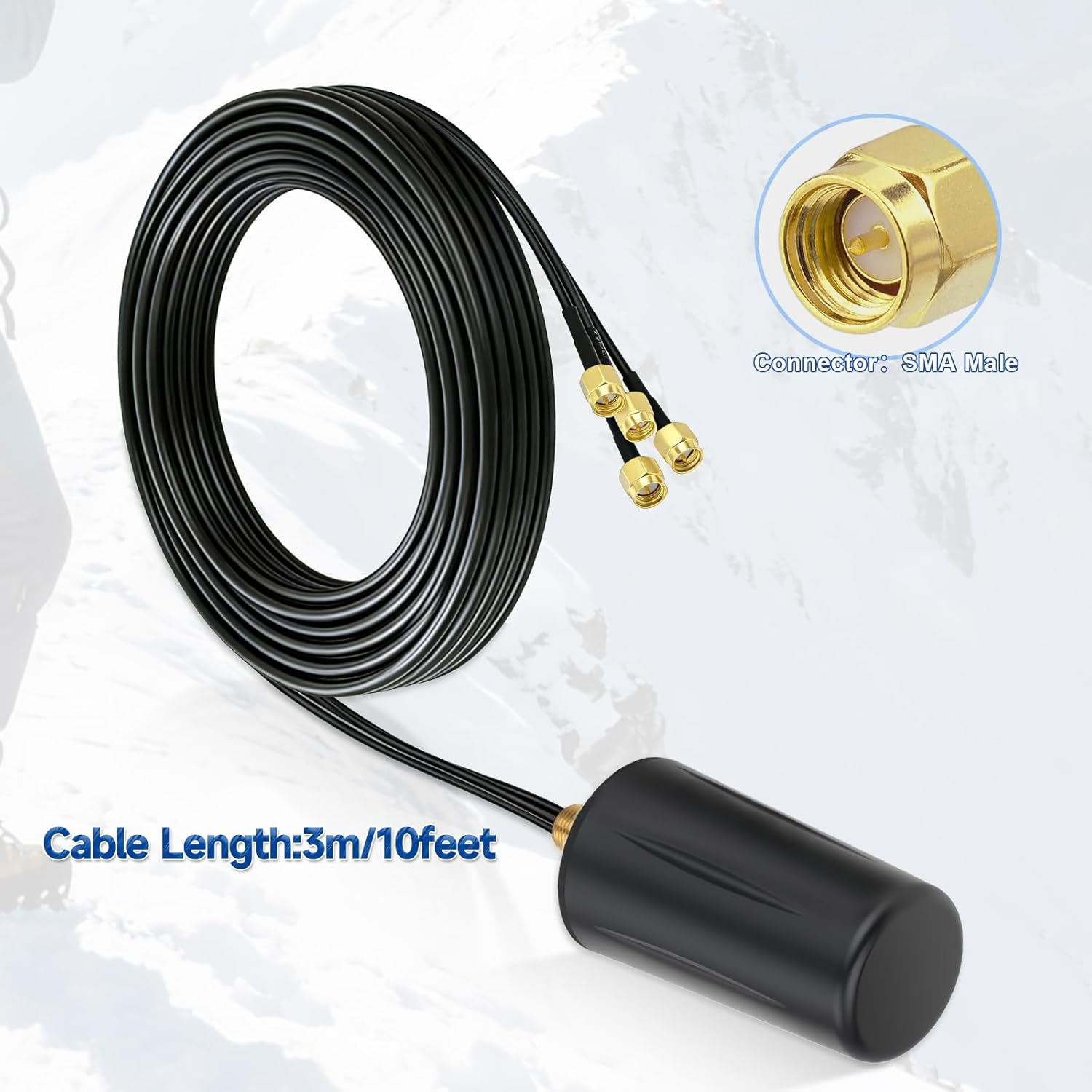 Bingfu 5G 4G LTE Antenna 4 SMA Connectors Outdoor MIMO Omni-Directional Antenna with 3M Cable, Waterproof Wall Mount for Cellular Router Mobile Hotspot Gateway Modem Iot Devices image number 5