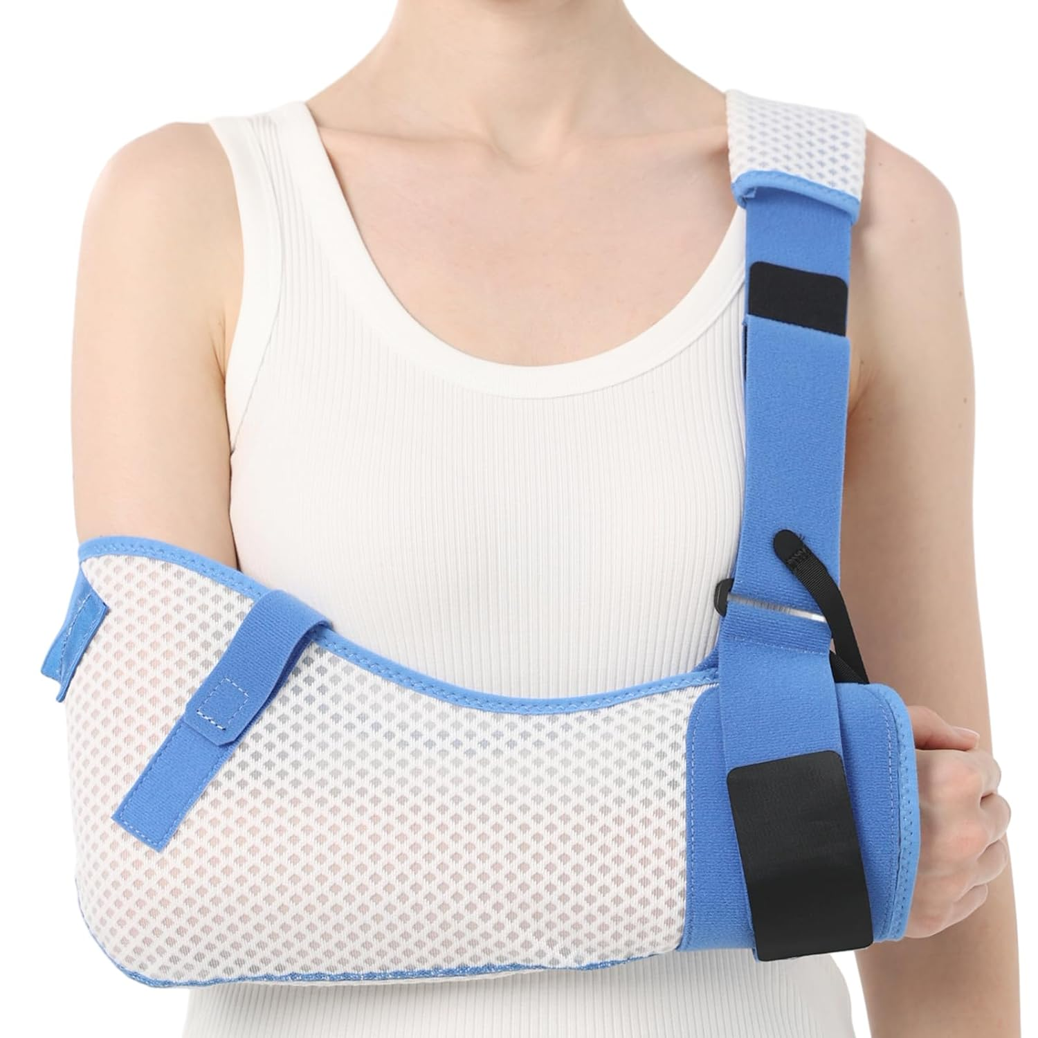 Willcom Arm Sling for Shoulder Injury with Waist Strap - Immobilizer Brace Support for Sleeping, Rotator Cuff Surgery (Comfort Version, Left, Large, 40-51 Inch) image number 2