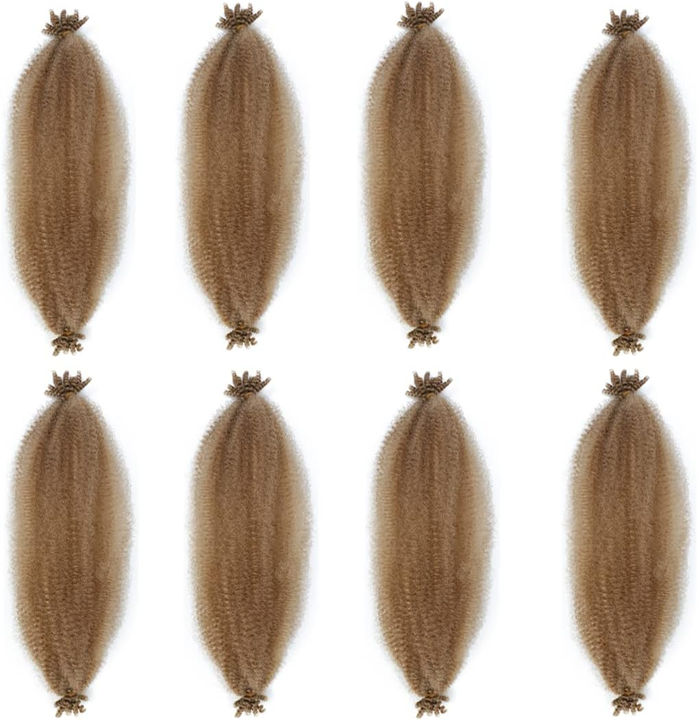 Celie 8 Packs Pre-Separated Springy Afro Twist Hair Suitable for Damaged Soft Locs Synthetic Marley Twist Braiding Hair (18 Inches, 1B)