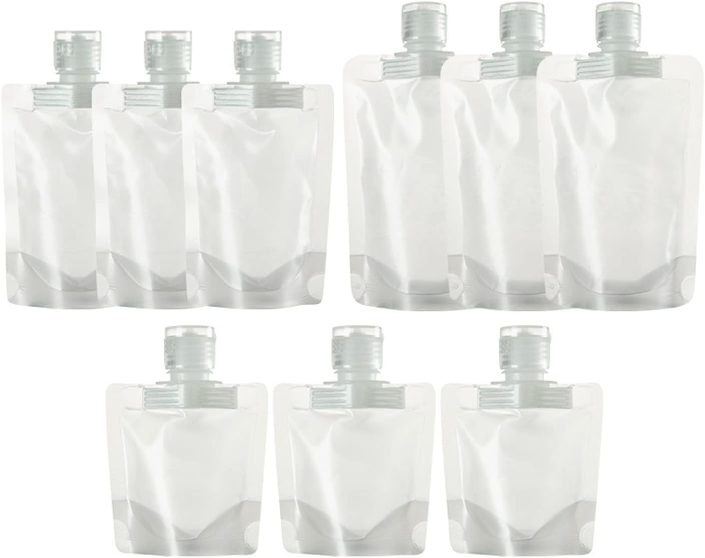 Travel Clamshell Refillable Empty Squeeze Pouches, Travel Bottles Empty Travel Squeeze Pouch, Pouch Packing Bags for Lotion/Shampoo/Face Cream/Hand Soap/Mask, 6Pcs