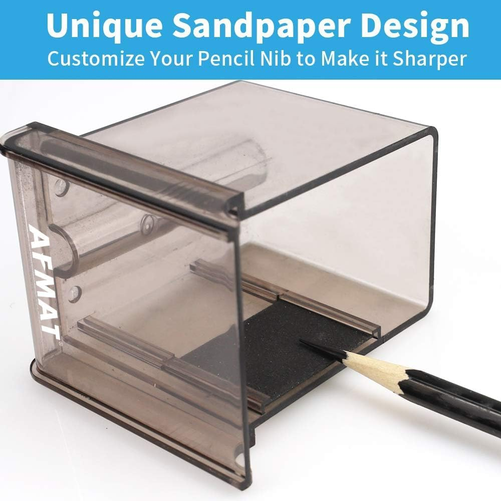 AFMAT Long Point Pencil Sharpener for Artist, 8-20Mm Long Pencil Nibs, Artist Pencil Sharpener Manual for &Phi;6-8.2Mm Charcoal/Drawing/Sketching/Colored Pencils, Self-Feed & Adjustable Pencil Sharpness image number 4