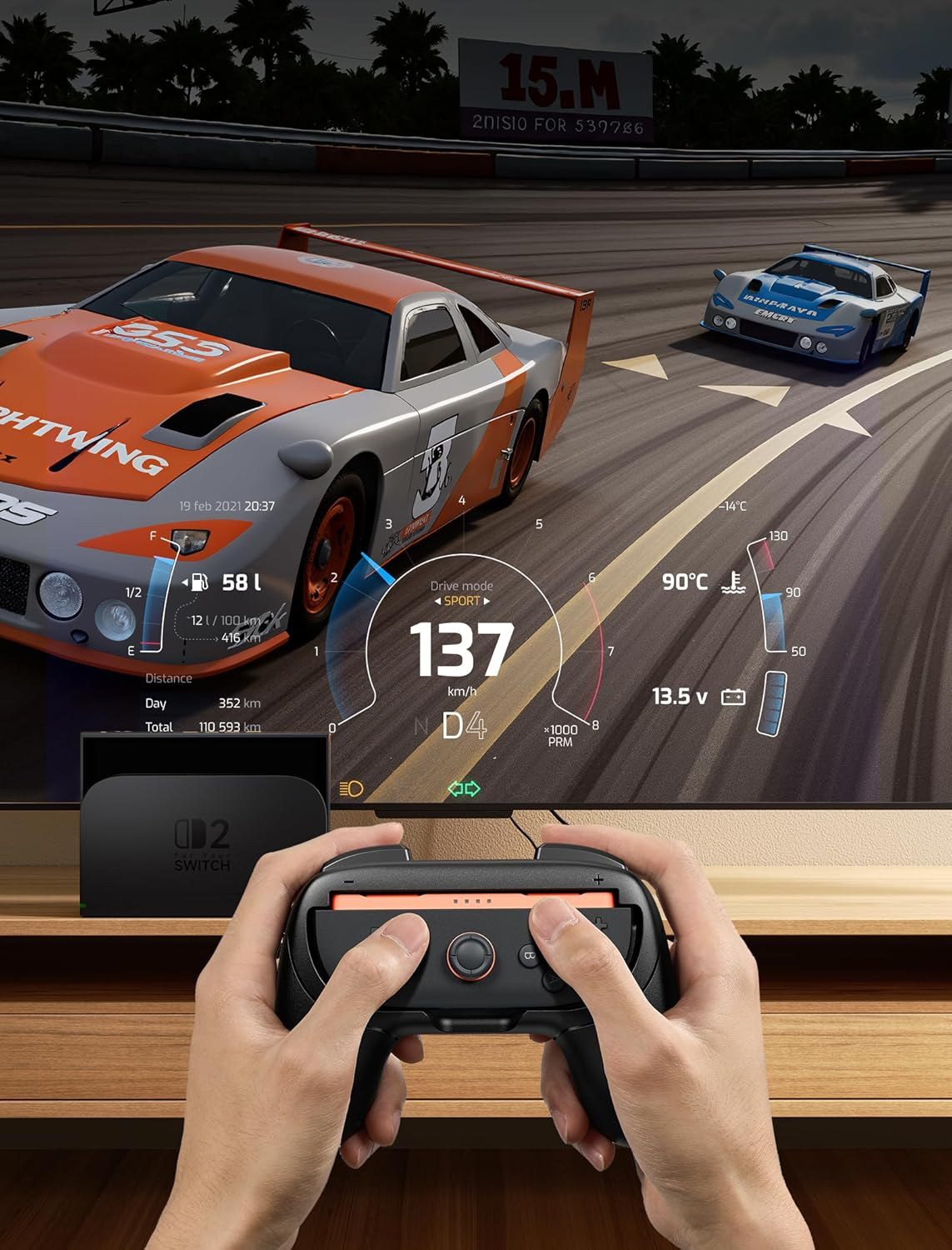 JSAUX 2-Pack Grip Compatible with Joycon Nintendo Switch 2 (2025) Controllers, Handle Hand Grip Case Kit for Joy Cons (Black)