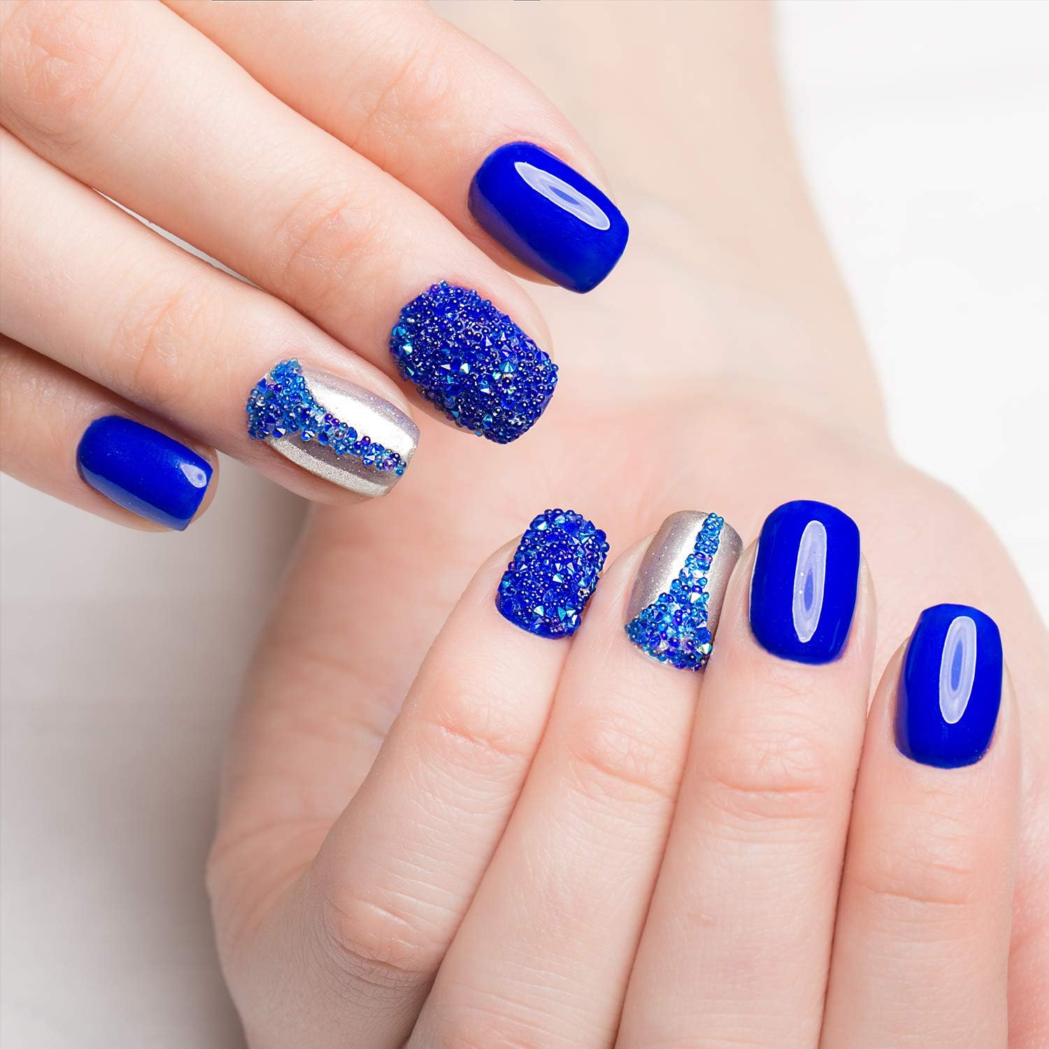 6 Bottles Micro Caviar Beads Pixie Gravel Diamonds Stone Crystal Rhinestones Nail Decorations for DIY 3D (Clear, AB Color, Rose Gold, Silver, Red, Black)