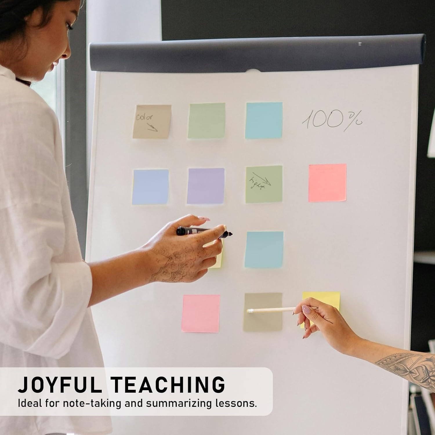 8 Pads Sticky Notes 3X3 Inches,Bright Colors Self-Stick Pads, Solid Color Premium Sticky Pads,Easy to Post for Home, Office,School, Notebook, 50 Sheets/Pad-Light Color - Bright Color image number 2