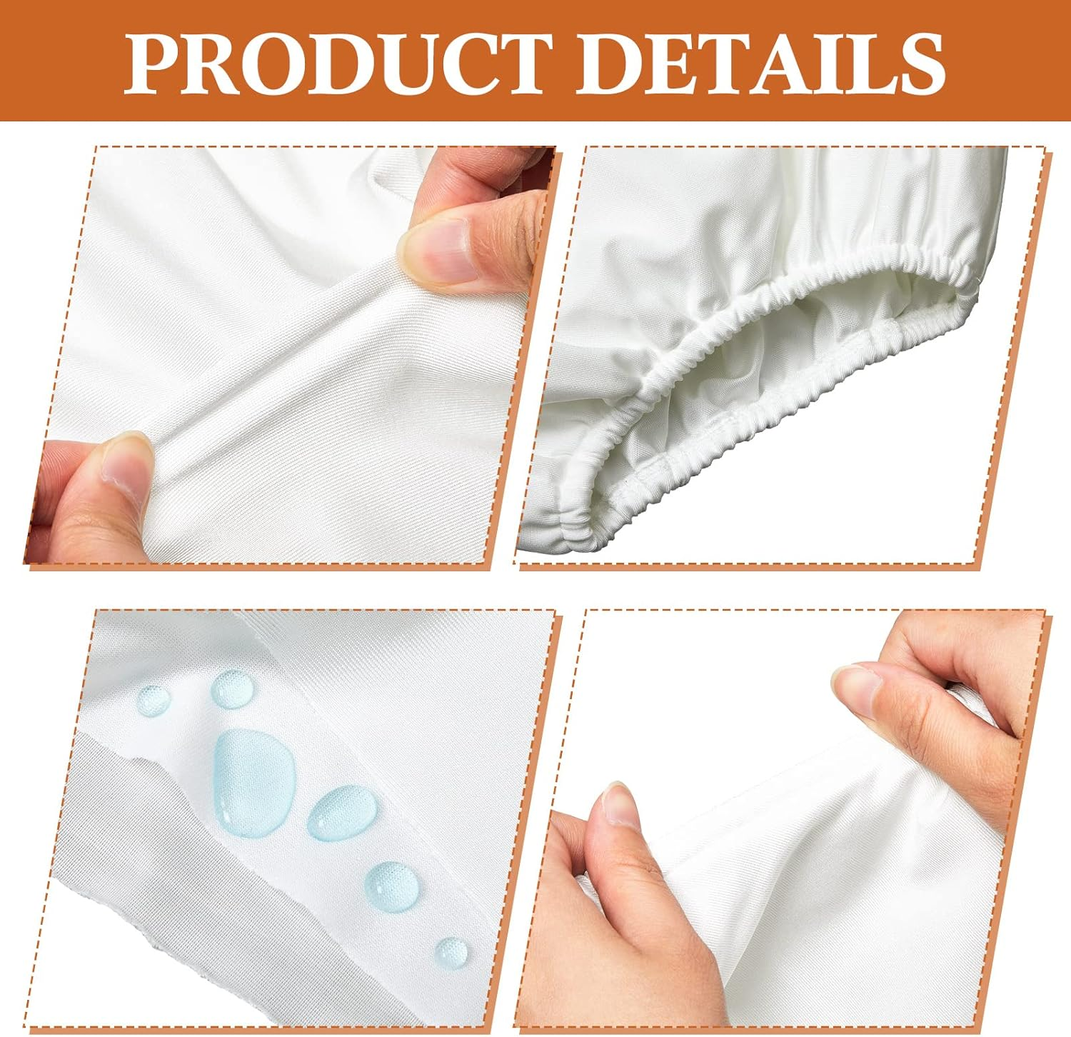 Swim Diapers for Adult Reusable Diaper for Pool Washable Leak Resistant Waterproof Adult Pull on Cover Pants for Men Women, White, Medium, Medium image number 5