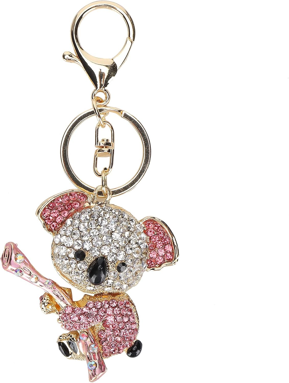 Rhinestone Koala Keychain Koala Bear Gift Metal Pendant Small Alloy Gold Crystal Necklace Keyring Petite Little Miniature Tiny Beaded Trim image number 6