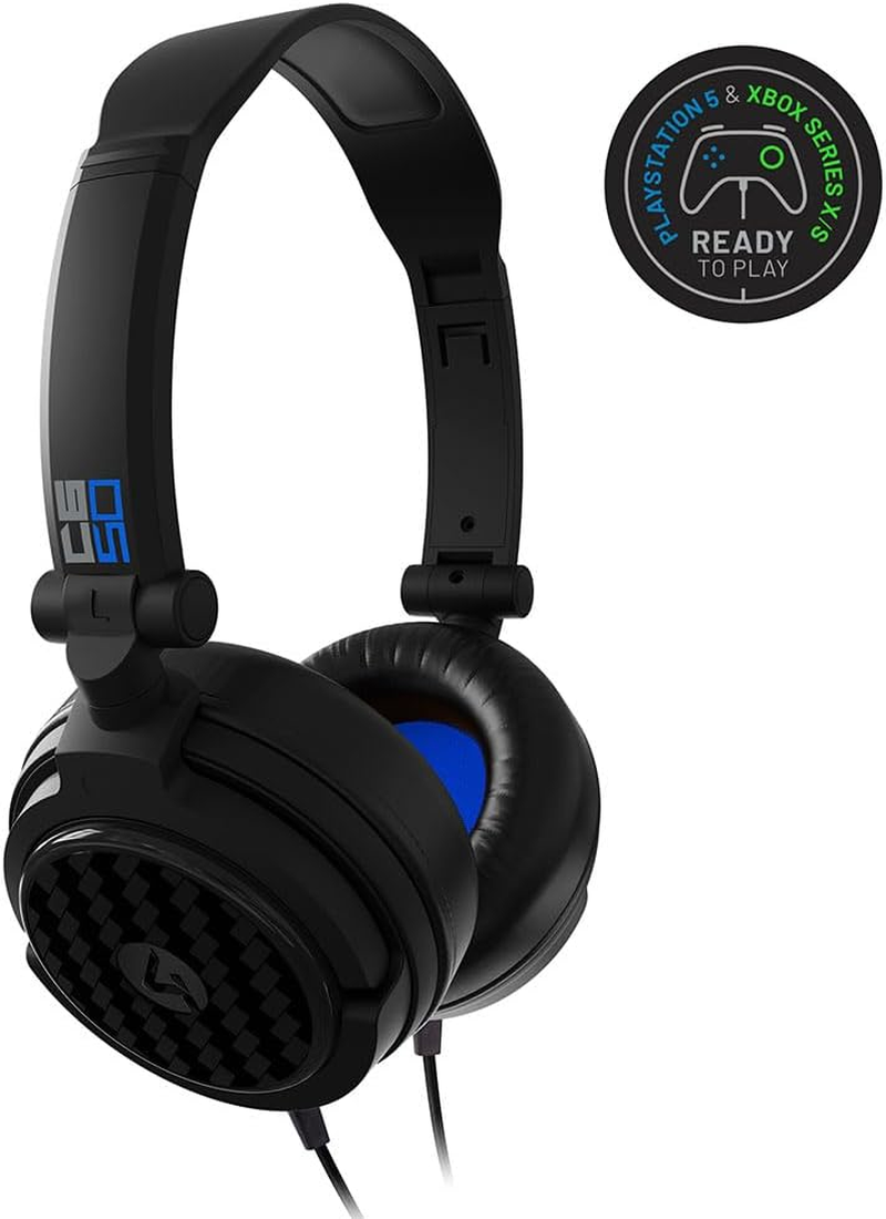 4Gamers C6-50 Gaming Headset for Xbox, PS4/PS5, Switch, PC - Black/Blue image number 3