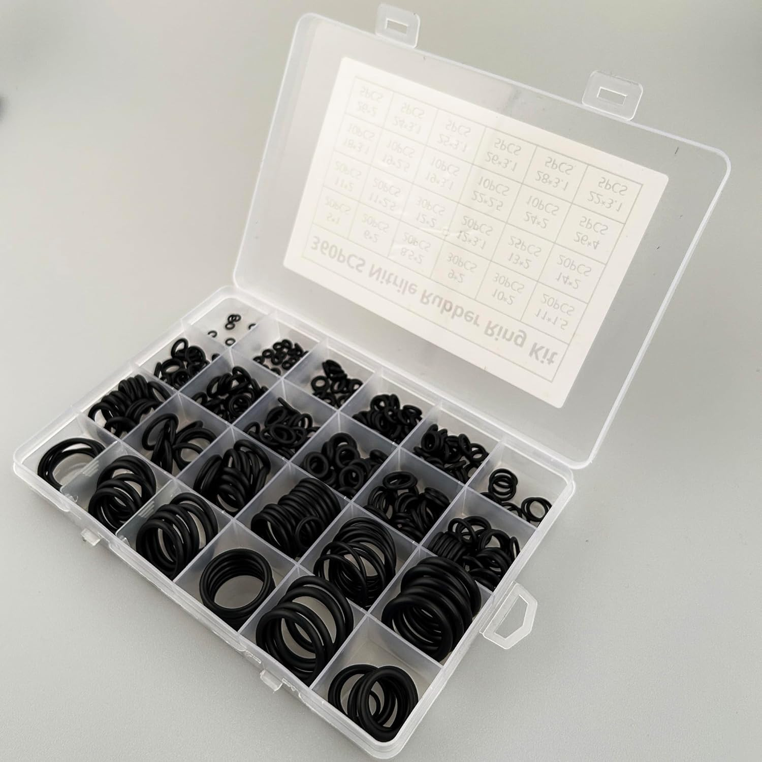 360 Pcs Rubber O Rings Assortment Set,24 Sizes Nitrile Rubber 1Mm 1.5 Mm 2 Mm 2.5Mm 3.1 Mm 4 Mm O Rings with Storage Box for Plumbing,Faucet Tap,Auto Repair,Gas Connection image number 2