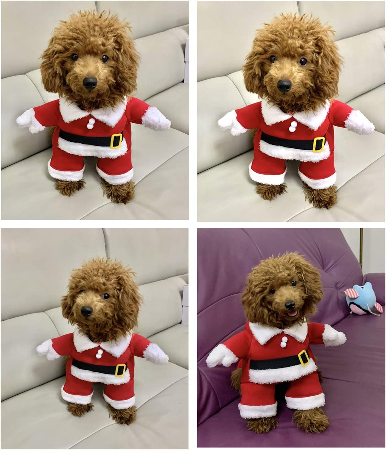 CENZICOM Pet Christmas Costumes Dog Cat Christmas Santa Suit Pet Cosplay Costumes (X-Large)
