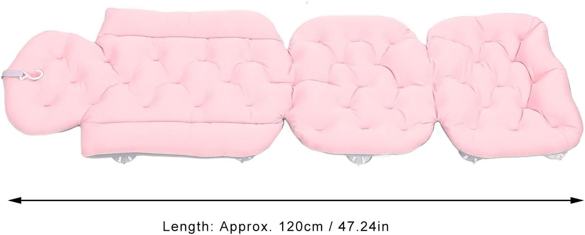 Generic Full Body Bath Pillow, Luxury Bath Cushion for Tub with Non Slip Suction Cups & Laundry Bag, Mat for Head & Neck Support, Luxury Tub Pillow for for Headrest Neck & Back (Pink) image number 1