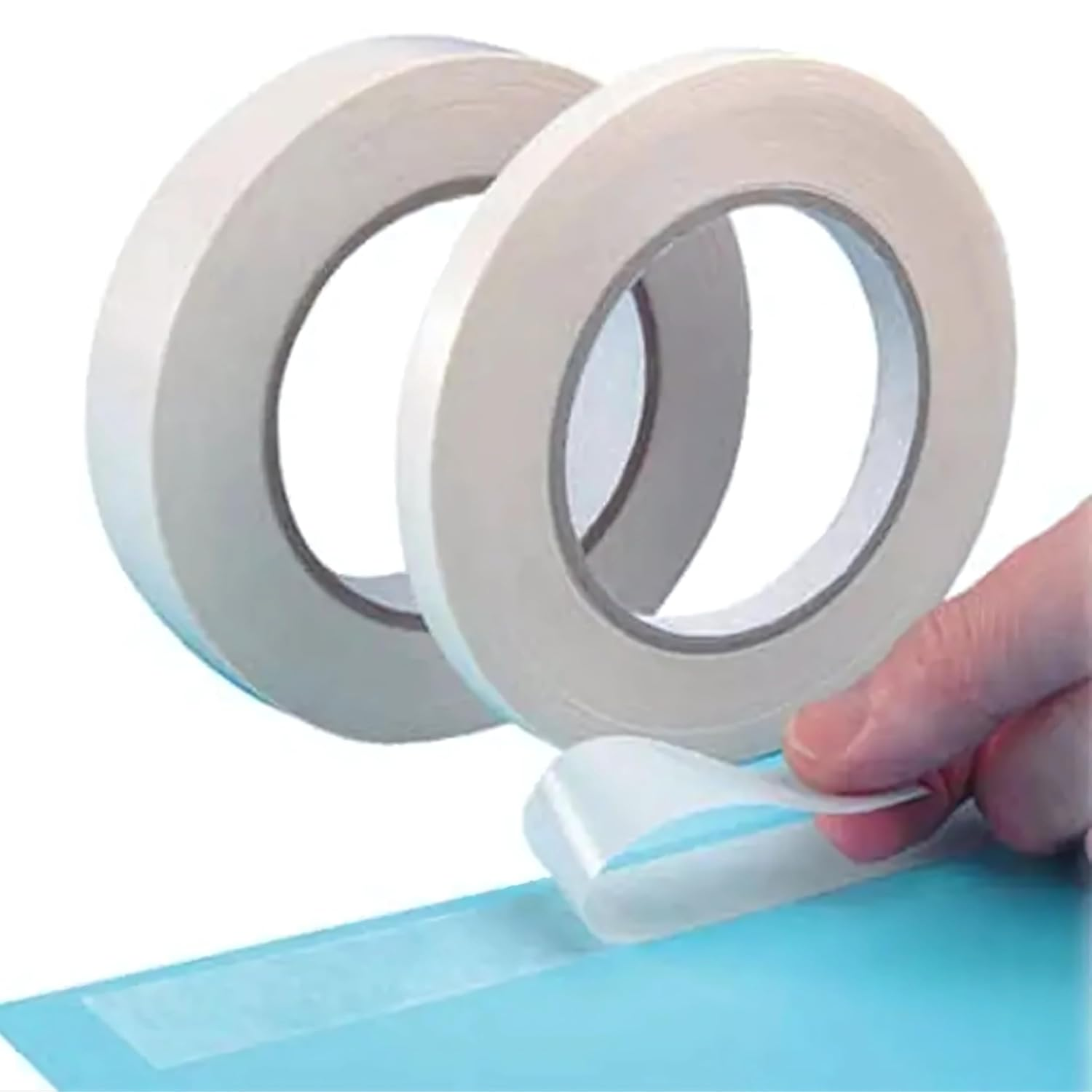 Auzziestar 12Mm X 60M Double-Sided Fabric Tape, Clear No-Sew Adhesive Hemming Tape for Walls, Rugs, Floors, Clothing, Arts, Crafts, Fabric, and Scrapbooking image number 3