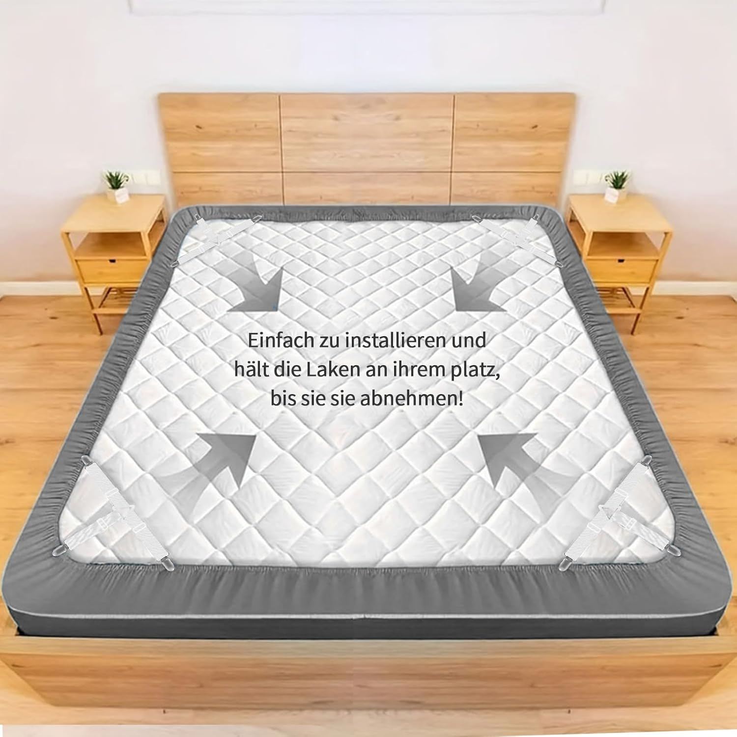 Alethron Bed Sheet Tensioners, Pack of 4 Adjustable Bed Sheet Tensioners, Elastic Bed Sheet Tensioners, Fitted Sheet Tensioners, Bed Sheet Tensioners, Bed Sheet Tensioners with Clip for Bed Linen, image number 2