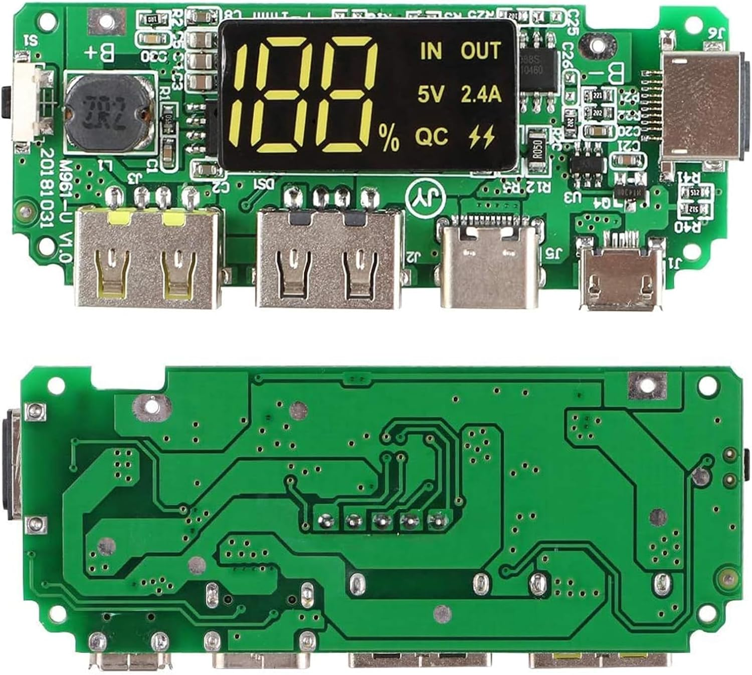 4Pcs 18650 Power Bank Board Dual USB 5V 2.4A Mobile Module 18650 Lithium Battery Charger Board with Overcharge Overdischarge Short Circuit Protection DIY USB Card image number 2
