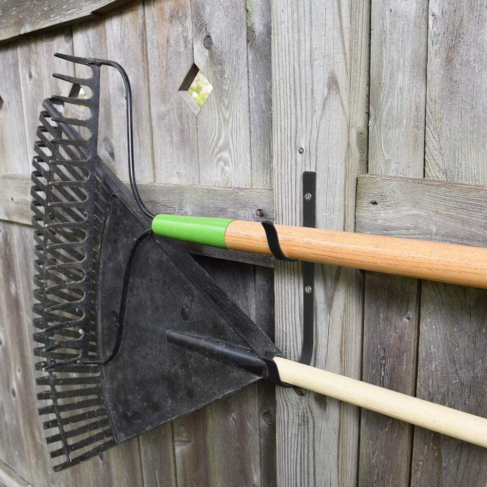 Pool Pole Hanger for Fence（4 Pack） Black Pool Equipment Hooks Heavy Duty Pool Tool Organizer for Telescopic Poles, Skimmers, Leaf Rakes,Pool Hose,Garden Tools,Brushes and Swimming Pool Accessories image number 6