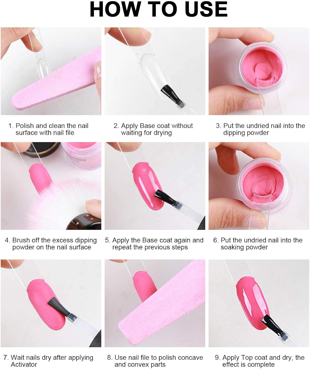 6 Colors Dipping Nail Po Er Set Glow in the Dark Dipping Po Er Nail Starter Kit French Nail Nail Art Decorations Kit image number 2