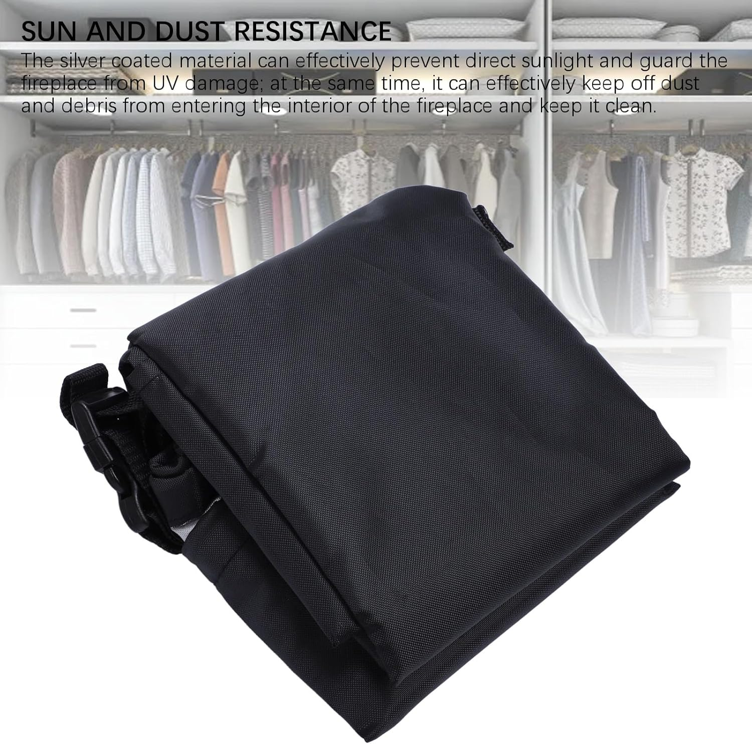 Large Rectangular Fire Pit Cover - 420D Silver Coated Waterproof UV Outdoor Fire Table Cover for Outdoor Patio Gas Fire Table image number 1