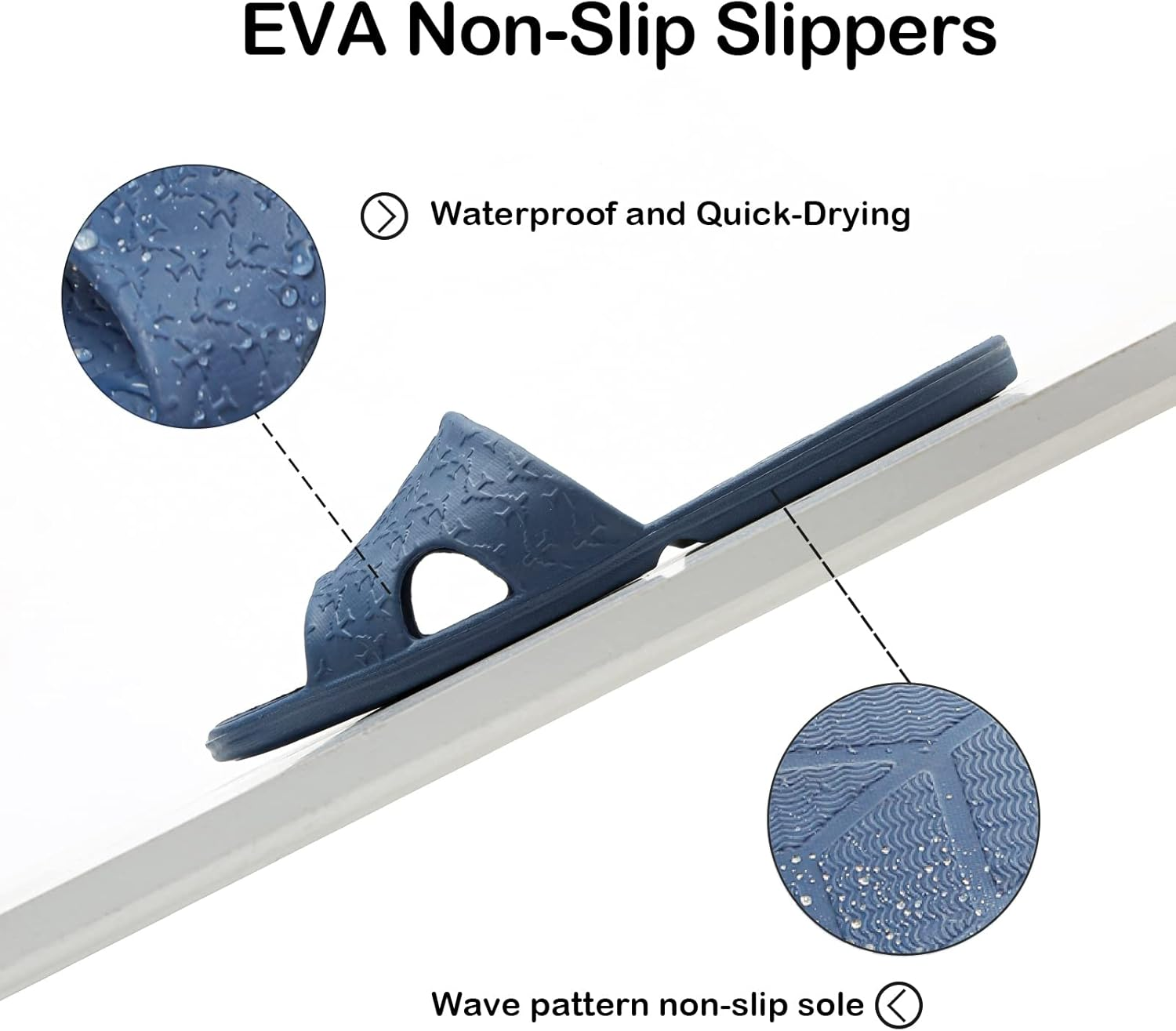 Anmerl Travel Slippers for Women and Men, Portable Foldable Slippers with Cotton Storage Bag, Soft Comfy Non-Slip Quick Dry House Bathroom Shower Shoes Spa Gym Swimming Beach Sandals image number 3