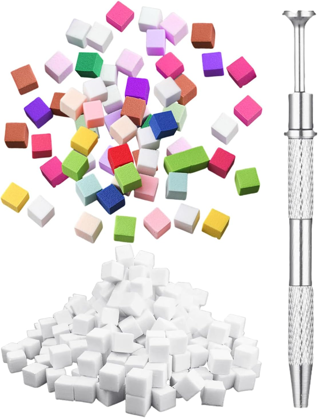 150 Pieces Nail Sponges, 1 Piece Tweezers, Mini Square Sponges, Nail Brush Shadow, Nail Art Tools, Sponge Brushes, Nail Art Tools image number 1