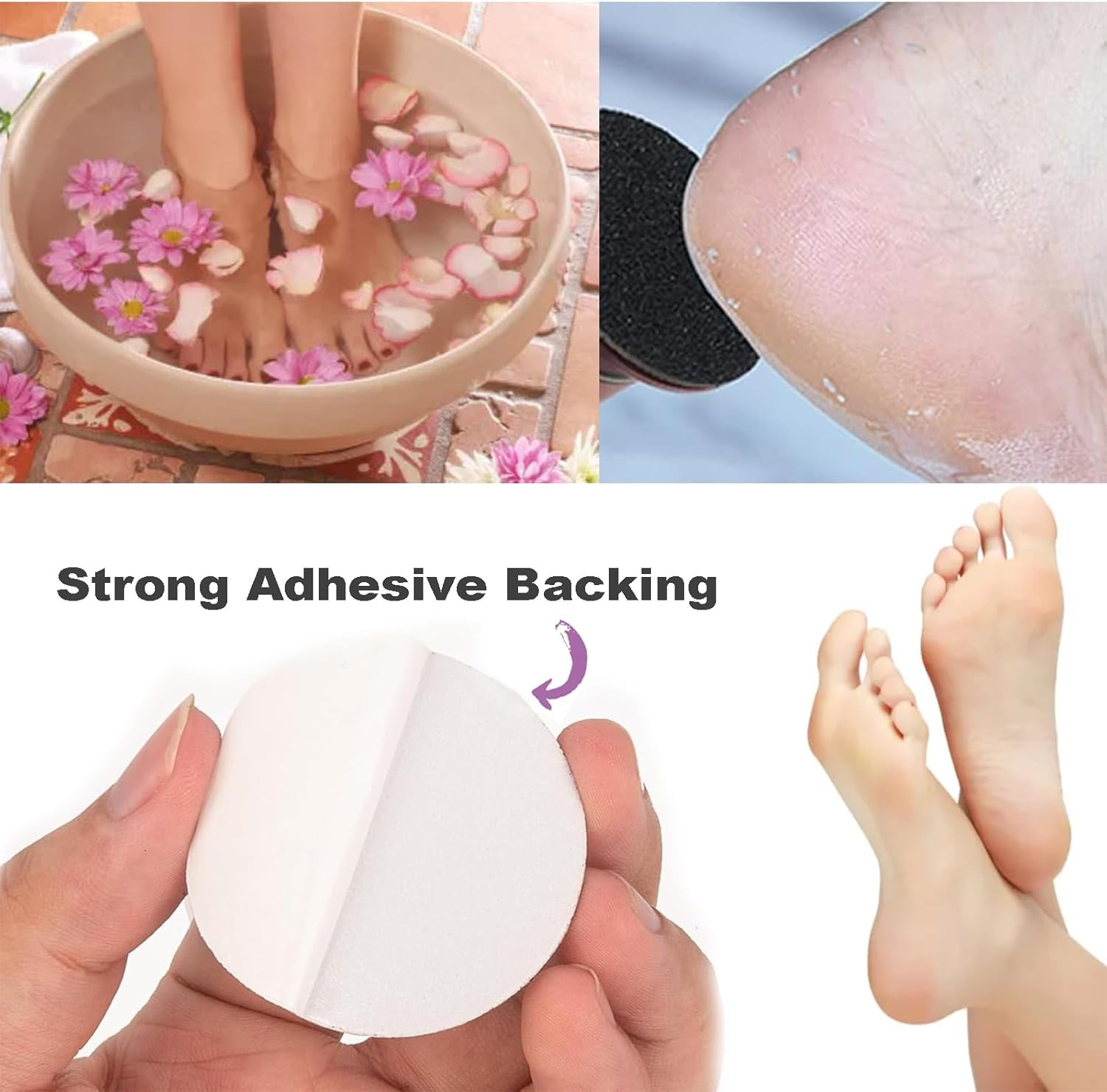 60 PCS Replaceable Sandpaper Discs, 80 & 120 Grit Pad Refills for Electric Foot File Callus Remover Machine Foot Hard Dead Skin Removal image number 4