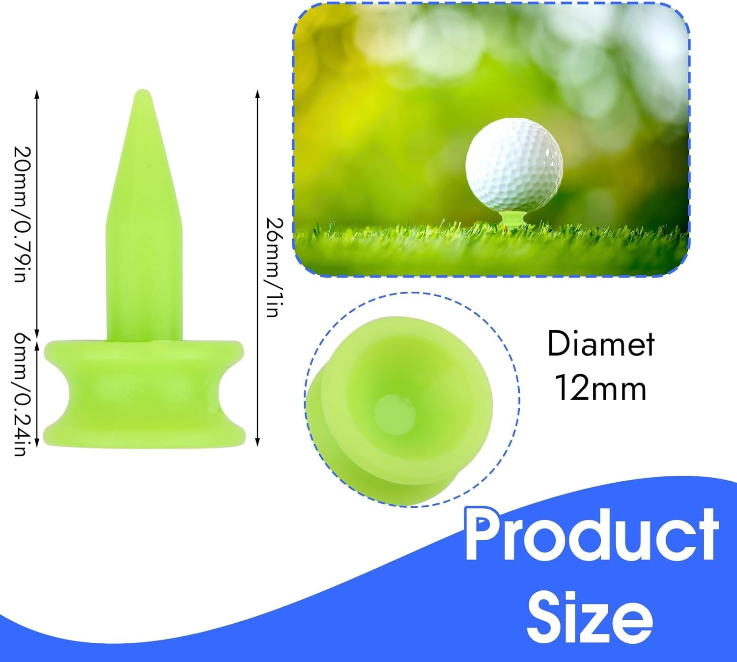 Golf Tees Plastic, 100Pcs Red Castle Golf Tees, Small Castle Tees, Highly Visible Bright Colors, Durable Winter Golf Tees image number 6