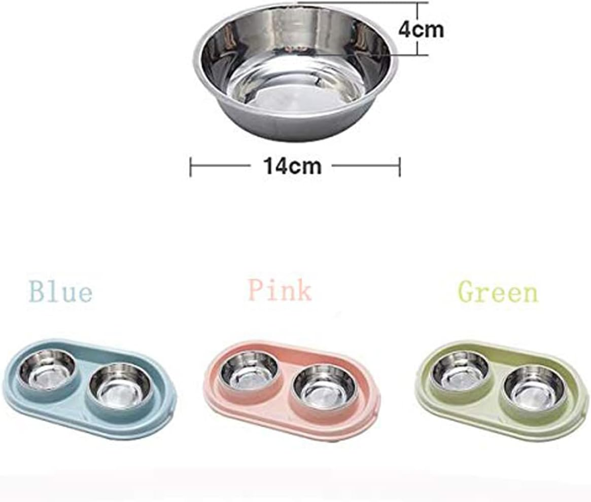 MXCELL Double Dog Cat Food Bowls, Stainless Steel Pet Bowls Dog Water Bowls with No-Spill and Non-Skid PP Station, Food Water Feeder for Cats and Small Dogs image number 4