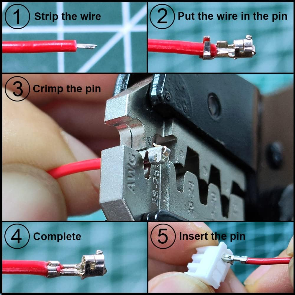 XH 2.54Mm Connectors Pin Header and Ribbon Cables Wires Kit 2/3/4/5/6/7/8 Female Pin Housing Compatible with JST-XH image number 1