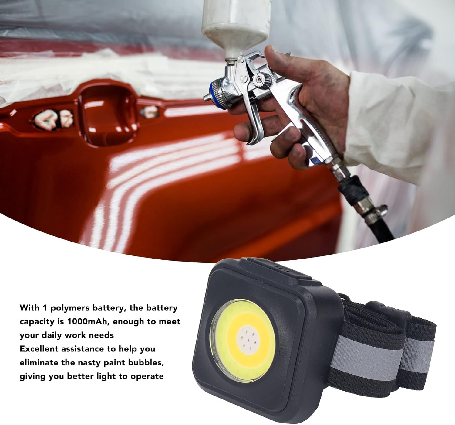 Paint Spray Gun Light, Automotive Paint Gun LED Light Practical USB Spray Paint Gun Light, Spray Gun Portable LED Light for Home, Automotive Spray Gun Spraying Accessories image number 1