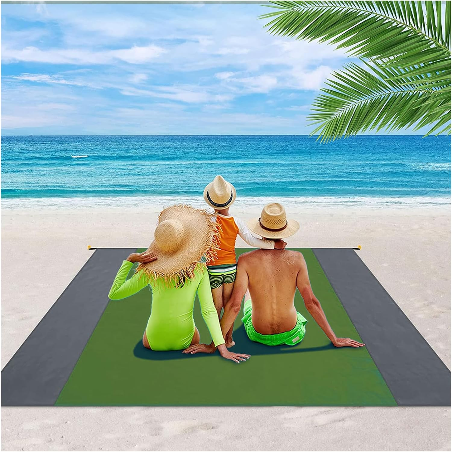 UKKQES Beach Blanket Oversized Extra Large 200 X 210 Cm,Waterproof Sandproof Beach Blanket 1-7 Adults Lightweight Durable for Travel Camping Hiking Picnic