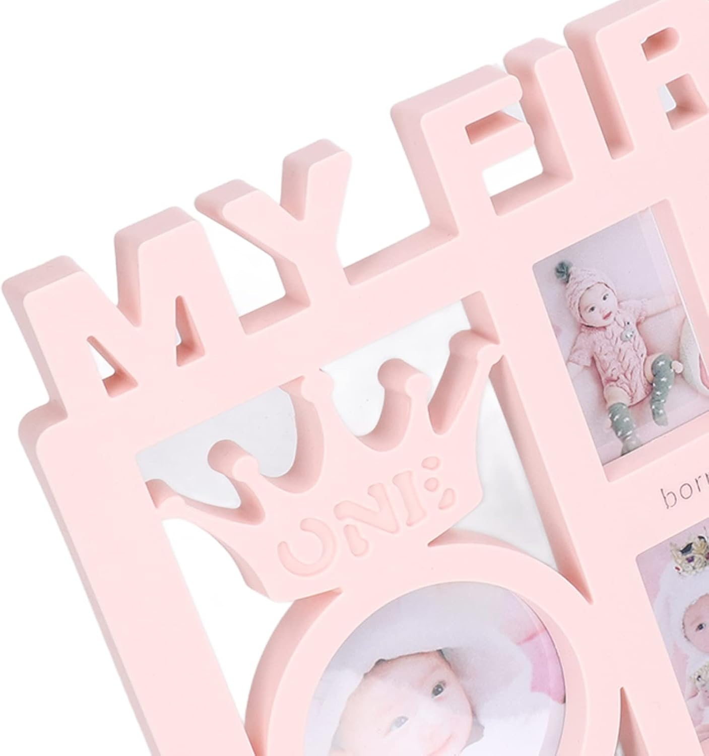 Joyzan Baby Keepsake Frame, Milestone Personalized Frame Picture Frames Tiny Ideas Prints Collage Baby'S Monthly Growth Registry Photo Memories Print Kit for Nursery D&eacute;cor Record 39 X 18.5 X 1.5Cm - Red image number 4