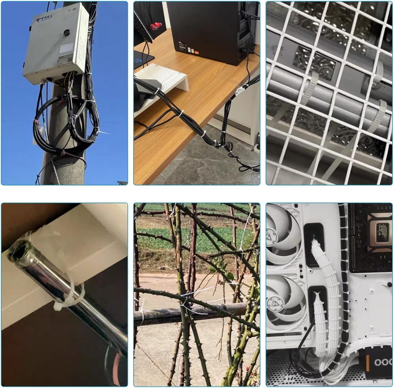 Qdishi 600Pcs Small Colored Zip Ties 4 Inch Multi-Color Zip Wire Tie for Deco Mesh Wreath Supplies, Colorful Plastic Ties Yellow, Blue, Red, Green, Pink, Purple Zip Ties (100 per Color)