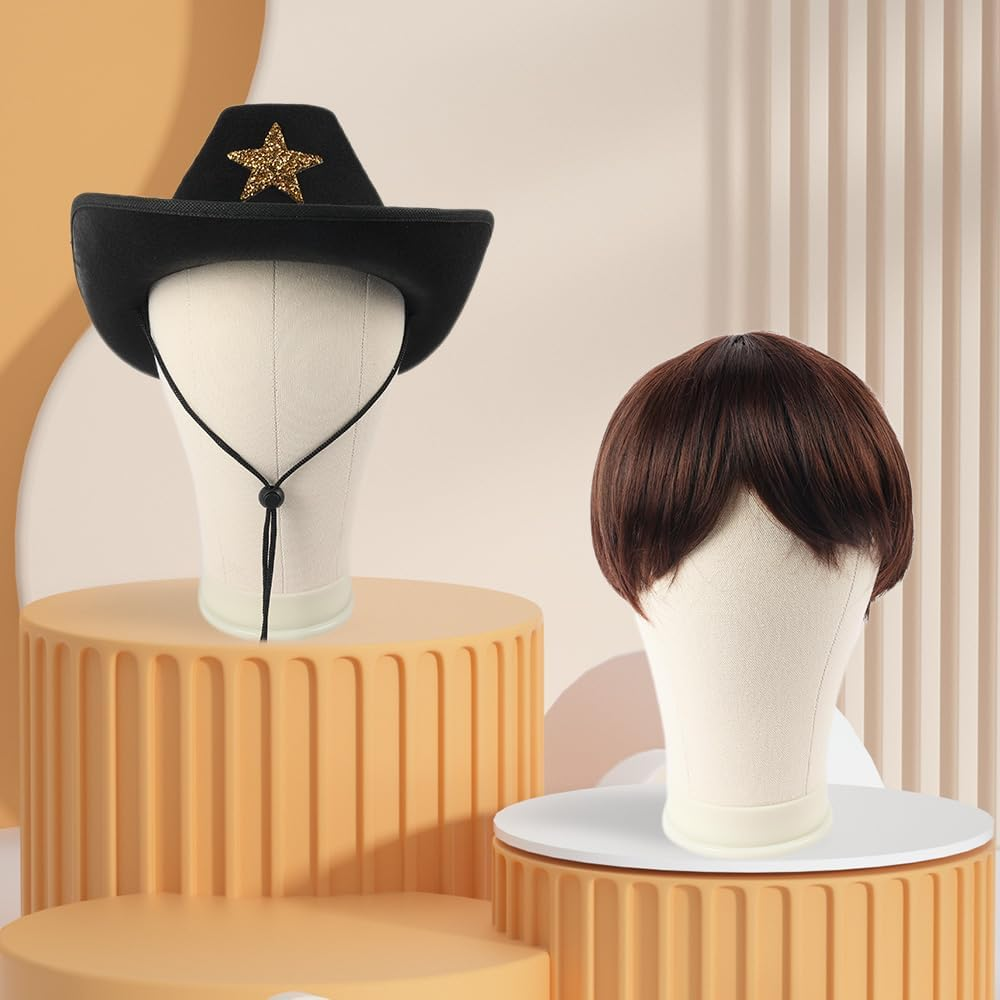 22 Inch Canvas Block Mannequin Head Wig Display Styling Witht-Pins Wig Mannequin Head Stand
