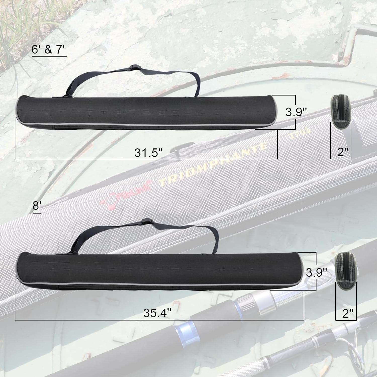 Fiblink 3-Piece Heavy Spinning Fishing Rods Portable Graphite Spin Rod (30-50-Pound Test) - 7-Feet image number 4