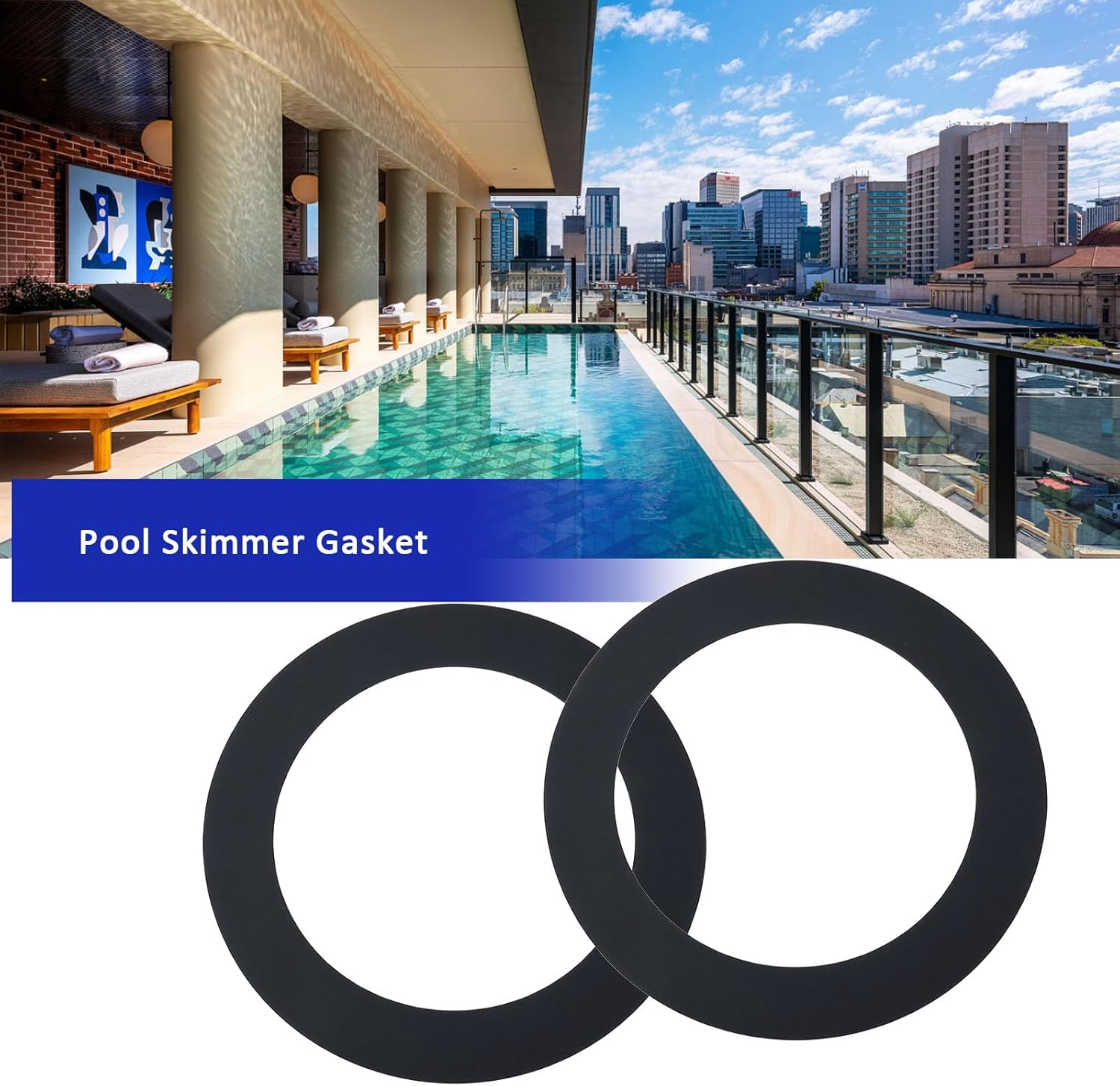 6Pcs 89X64X1Mm Ground Pool Skimmer Gasket Compatible with Hayward Compatible with Olympic image number 3