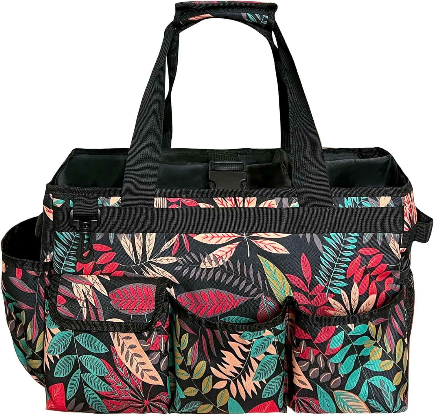 DCY BLUE Cleaning Caddy Organizer with Handle - Large Caddy Bag for House, Car, and Bathroom Cleaning Supplies, Housekeeping Handbag with Adjustable Shoulder Straps (Red)