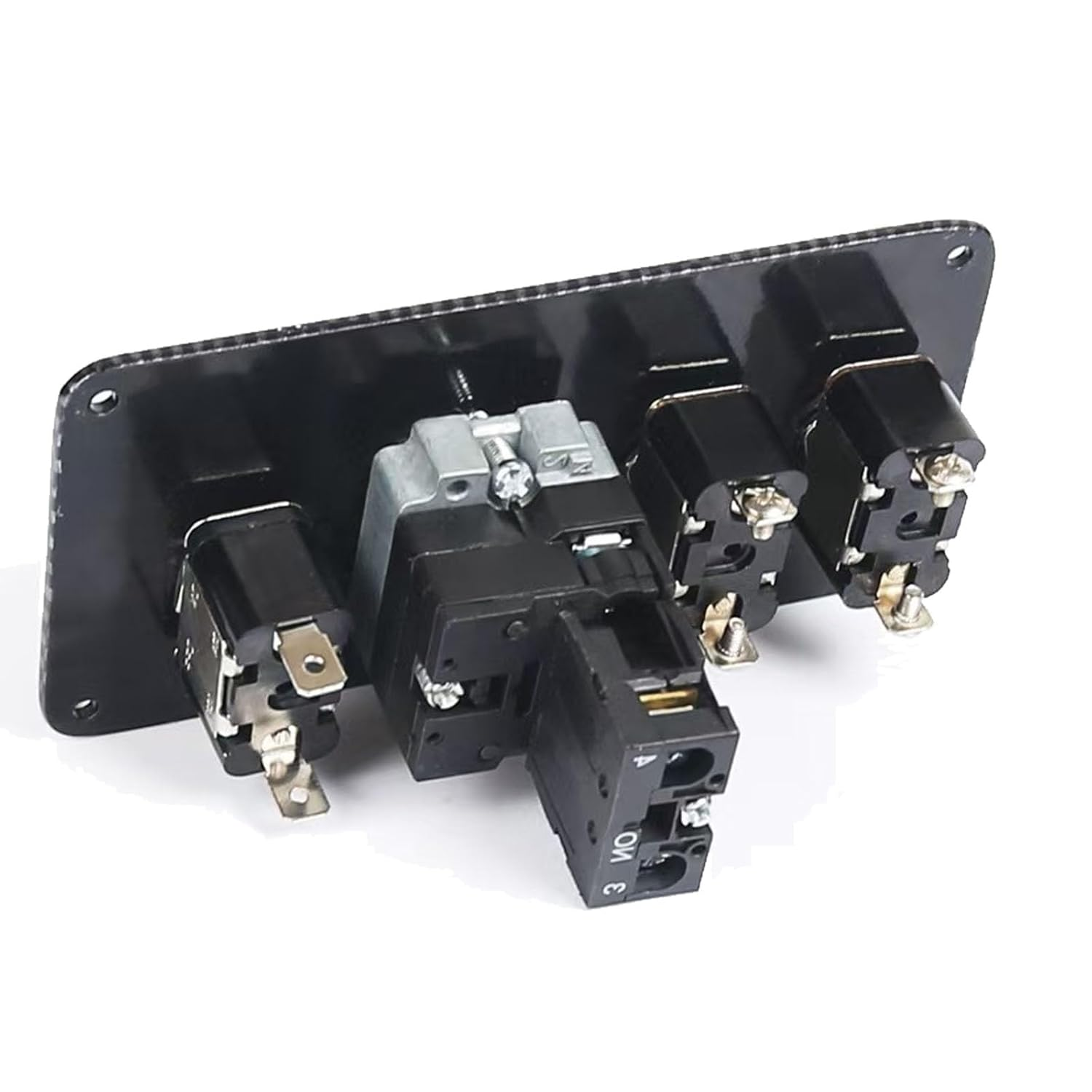 BYYOUIV 12V 4-In-1 Ignition Switch Panel Kit - Red LED Push Button, Carbon Fiber Toggle Switches for Racing Cars, Trucks, Rvs image number 6