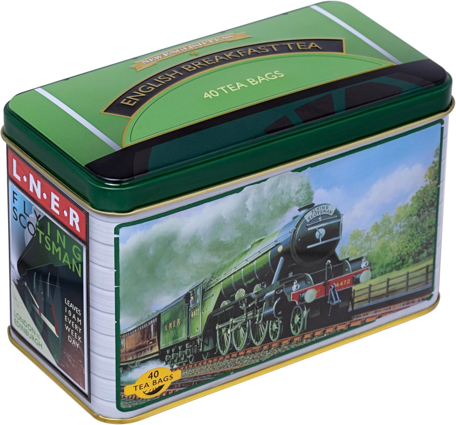 New English Teas Flying Scotsman Tea Caddy with 40 English Breakfast Teabags for Train Enthusiasts image number 2